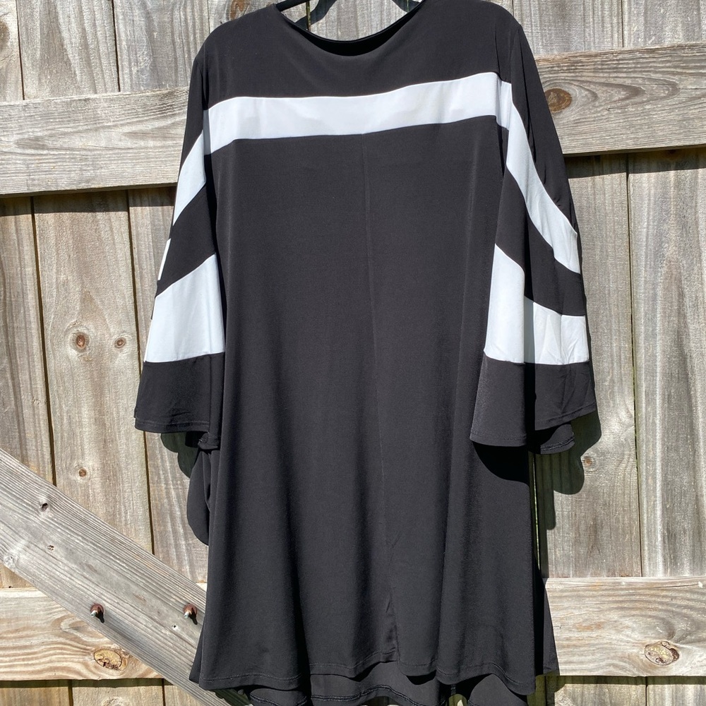 Nina Leonard Women's Black and White Dress - Sz 3X - Picture 6 of 7